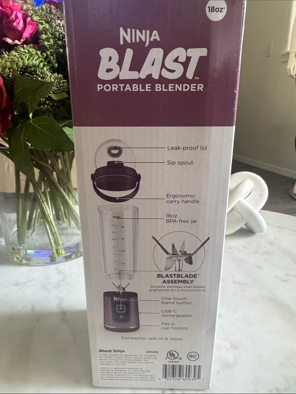 Ninja blast portable blender 18 ounces portable blender stainless steel blades